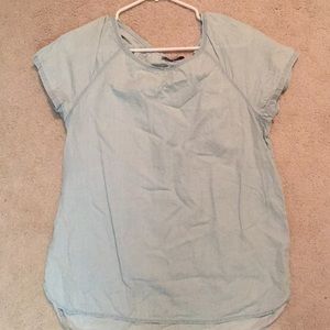 Loft Short sleeve chambray shirt